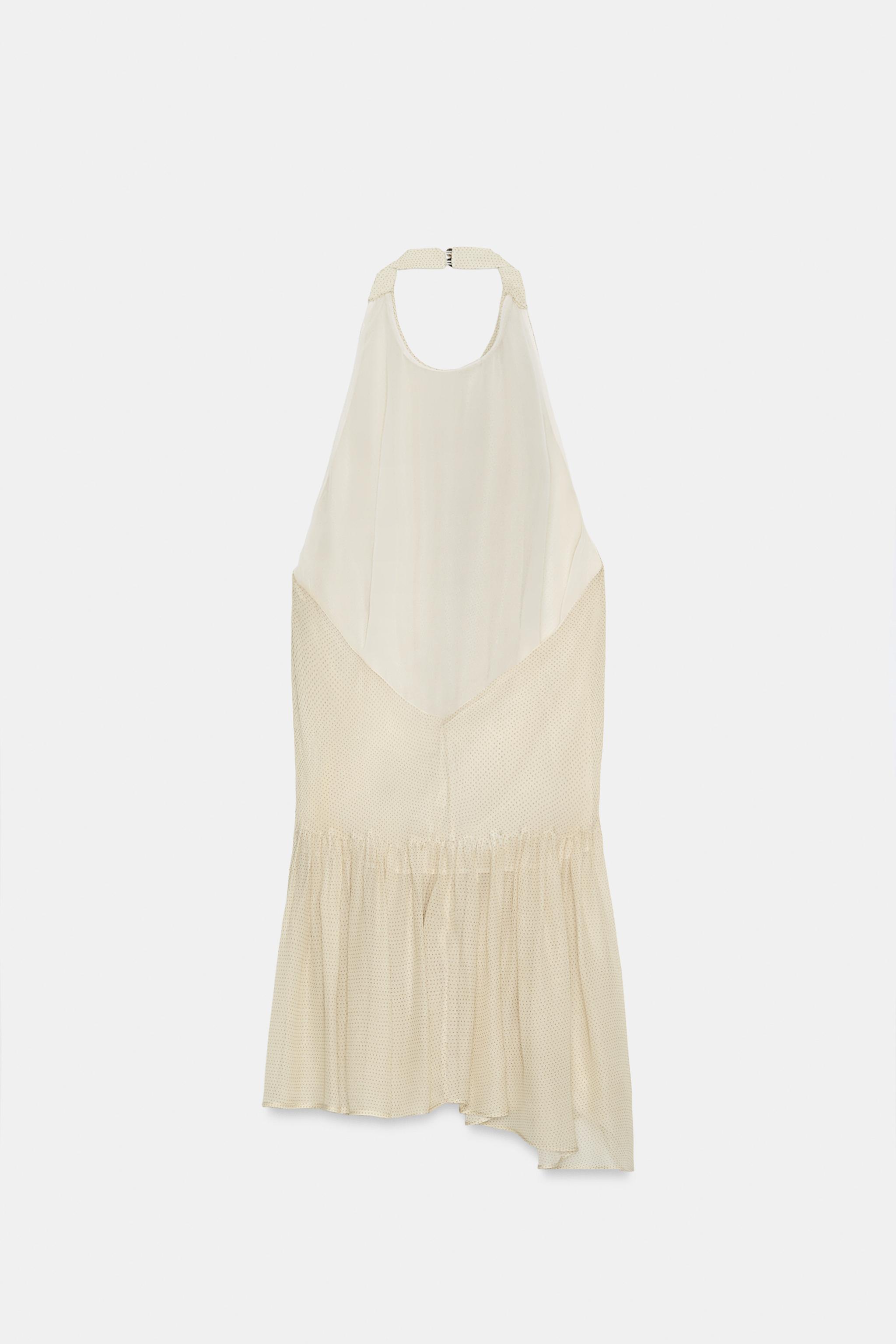 ZW COLLECTION DRAPED POLKA DOT HALTER TOP